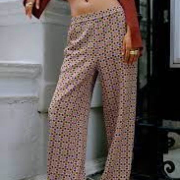 Urban Outfitters 70s wide leg Pull On Floral Pants - Picture 1 of 5